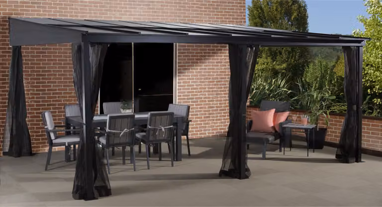 Copertura per terrazza in alluminio Sojang St. Barth 1216 antracite 363x483x240 cm