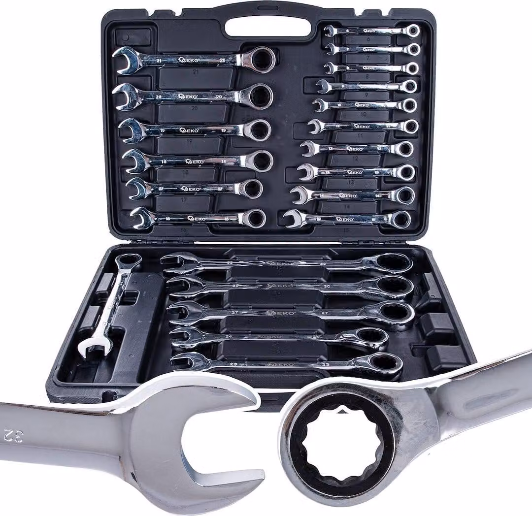 Set di chiavi a cricchetto, 22 pezzi, 6-32 mm GEKO