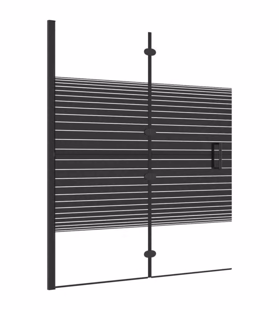 Pannello Doccia Pieghevole vidaXL in Vetro ESG Trasparente con Profilo Nero L 120 cm x H 140 cm – 2