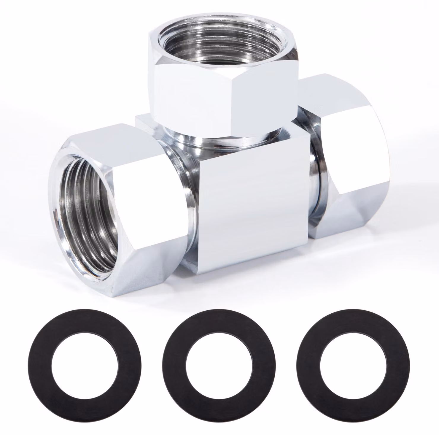 Adattatore a forma di "T" in ottone per accessori da bagno