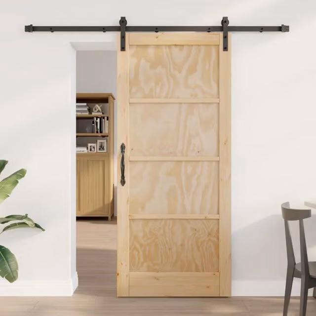 Porta scorrevole moderna vidaXL in legno massello di pino, L: 86 cm, H: 198,5 cm