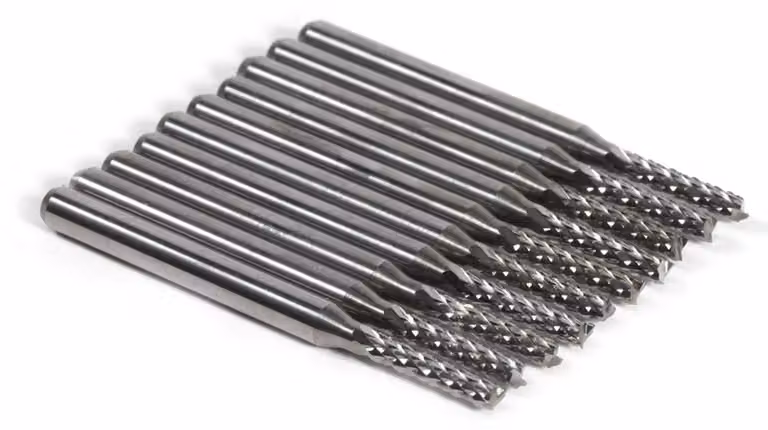 Set di 10 frese in metallo duro da 2 mm per macchine CNC e circuiti stampati