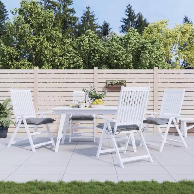 Set di 4 cuscini quadrati per sedia vidaXL in tessuto Oxford grigio, impermeabili e traspiranti, L/P/H: 50 x 50 x 7 cm