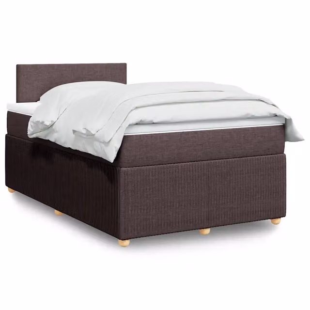 Letto Ibrido con Materasso vidaXL in Tessuto Marrone e Bianco L/P: 120 x 200 cm