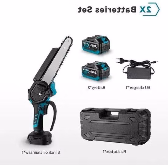 Sega circolare a batteria da 20 cm (8 pollici) senza spazzole, ideale per la lavorazione del legno e il giardinaggio, con 2 batterie incluse