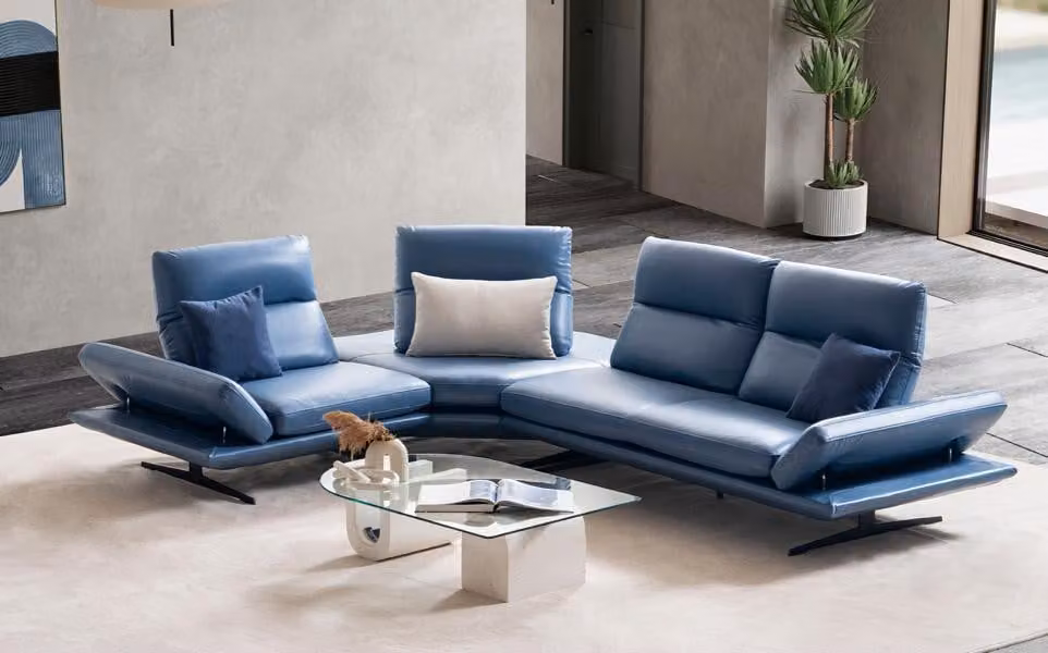 Sofa L-Form Ledersofa Couch Wohnlandschaft Garnitur Design Modern Sofa Ecksofa