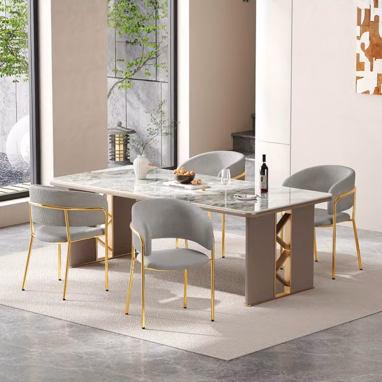 Sedie da pranzo - Sedie - Sedie in bambù - Sedie da tavolo - Sedie da ufficio - Set da 4 - Grigio moderno