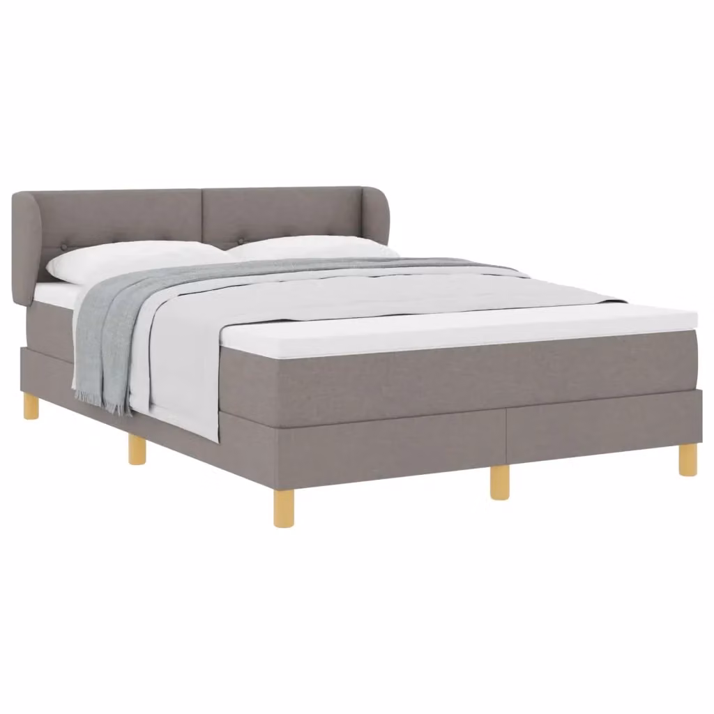 Letto a molle con testiera Talpa vidaXL in tessuto beige o grigio L/P: 140 x 200 cm – 2
