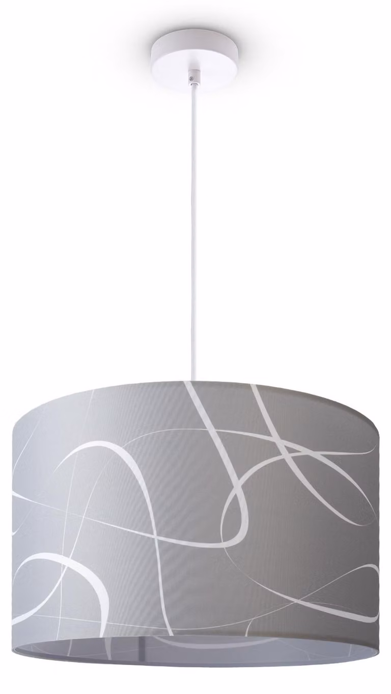 Lampada da soffitto soggiorno a sospensione tavolo da pranzo paralume in tessuto moderno astratto