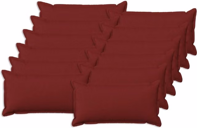 Set di 12 cuscini rettangolari HOUTEN vidaXL colore rosso, con fodera rimovibile in poliestere, L/P/H: 80 x 40 cm
