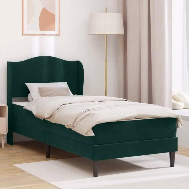 Struttura del letto-Giroletto Verde Scuro 80 x 200 cm Velluto 686181