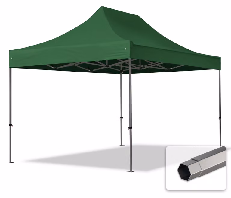 TOOLPORT 3x4,5m gazebo pieghevole, PREMIUM acciaio, verde scuro
