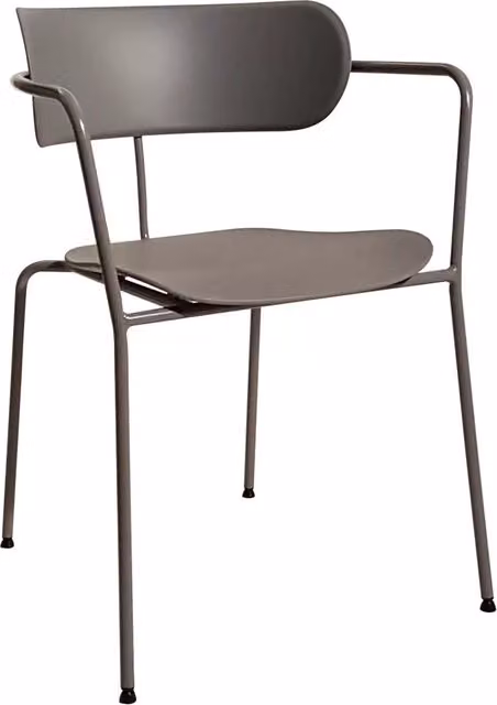 Set di 4 poltrone moderne Mobili 2G in metallo e polipropilene grigio opaco per giardino