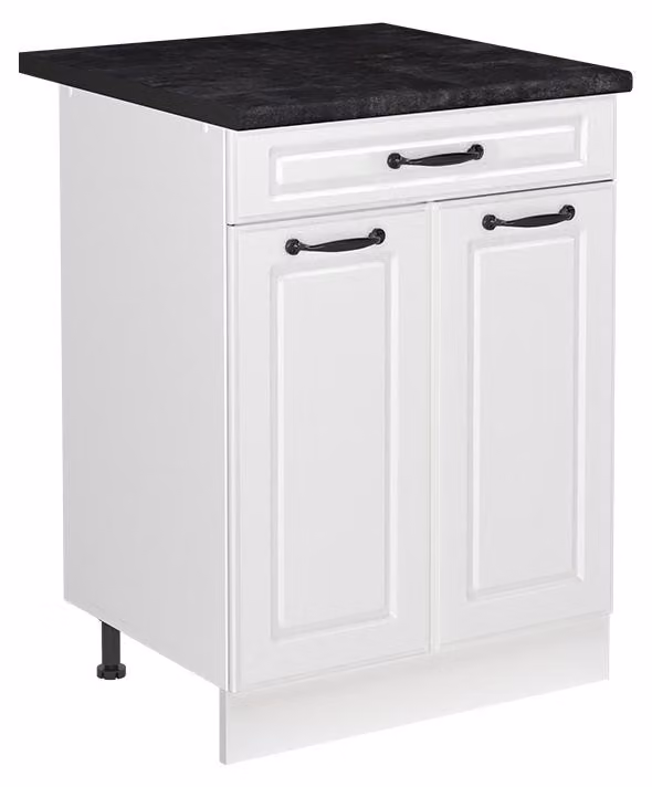 Mobile lavello cucina Vicco R-Line Bianco country/Bianco 60 cm piano di lavoro Antracite, Model 73036