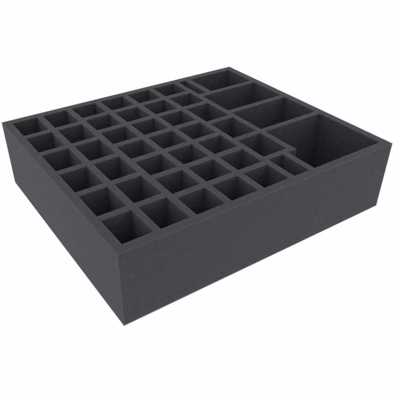 Inserto in schiuma con 44 scomparti, 350 x 300 x 85 mm, per giochi da tavolo