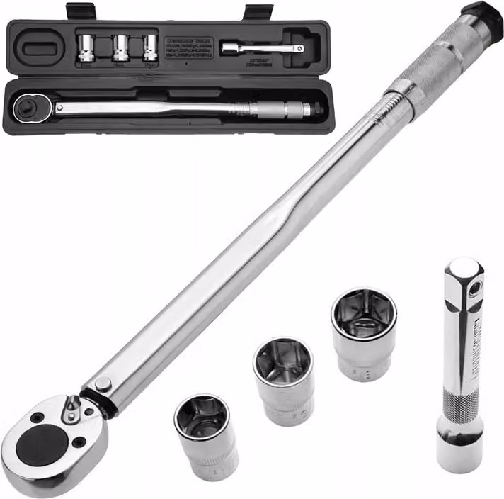 Chiave Dinamometrica Con Bloccaggio 3 Inserti 17/19/21 1/2" 28 - 210 Nm Custodia