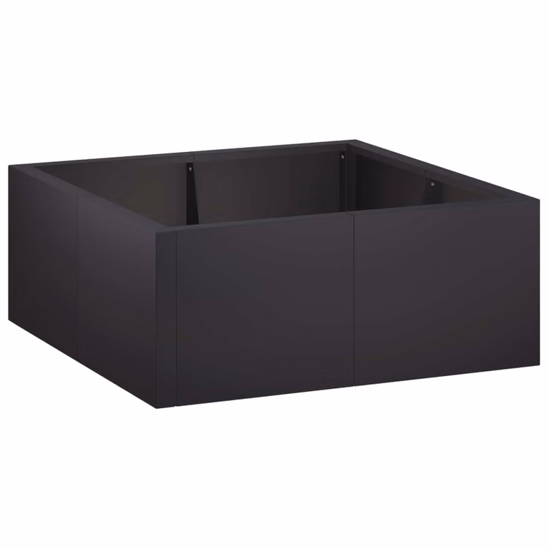 Set di 4 muri di contenimento vidaXL in acciaio nero, L/P/H: 100 x 100 x 50 cm