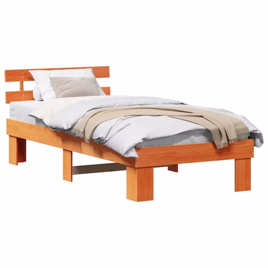 Struttura del letto con giroletto in pino massello marrone cerato L/P/H: 200 x 80 cm – 2