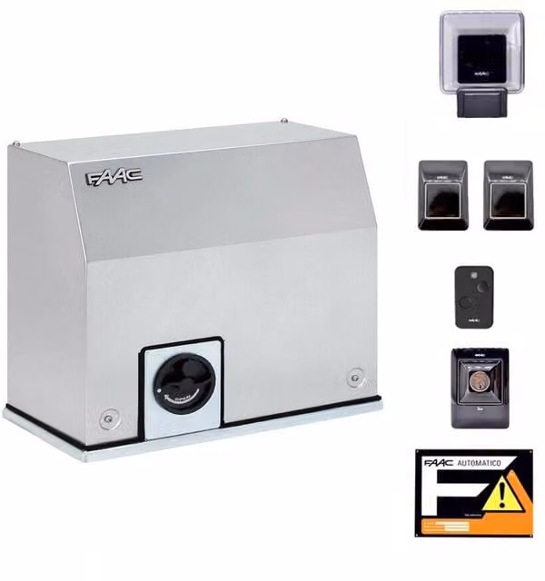 Kit completo automazione per cancello scorrevole FAAC C851 230V colore argento