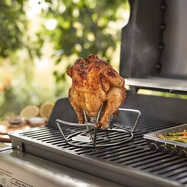 Supporto di cottura per pollo Weber in acciaio inossidabile color argento L/P/H: 23,6 x 16,5 x 12,7 cm