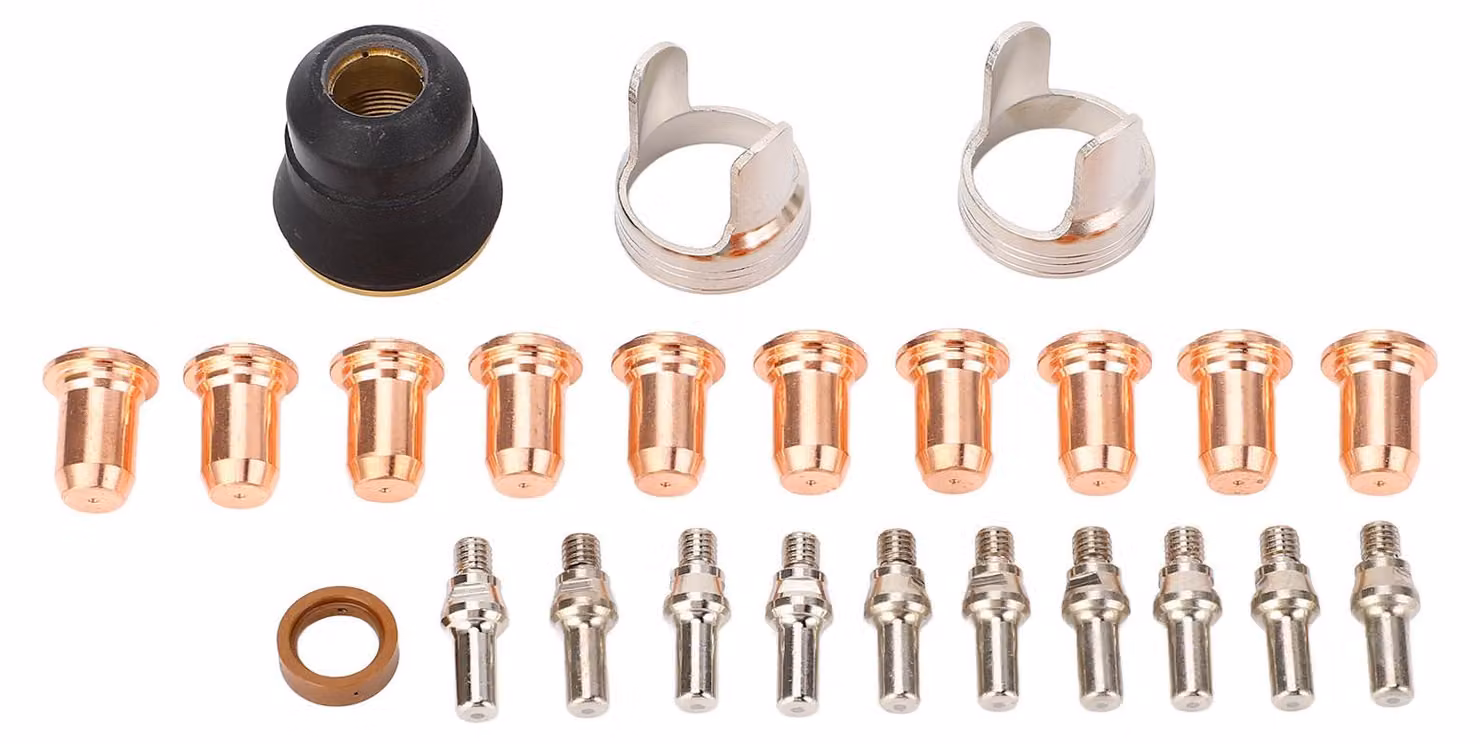 Set di elettrodi, ugelli e supporti per la torcia di taglio al plasma, compatibile con i modelli YESWELDER CUT 55DS Pro e 65DS
