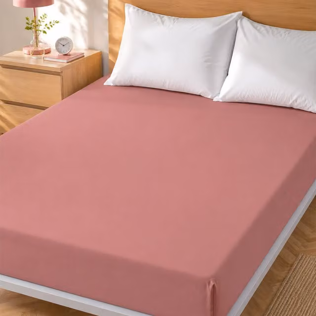 Lenzuolo matrimoniale con angoli elasticizzati in cotone KASANOVA rosa 180x200 cm