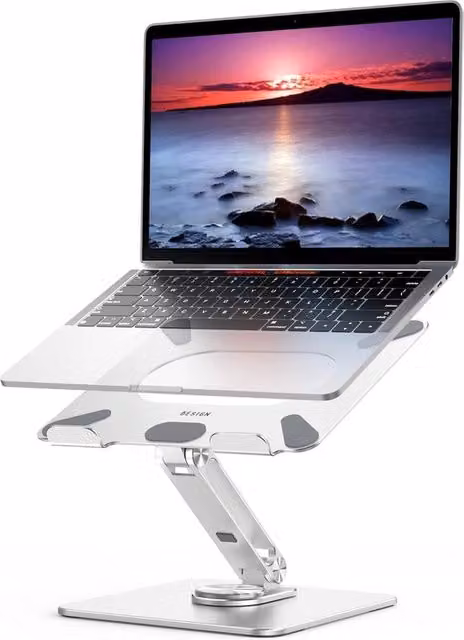 Supporto ergonomico antiscivolo Besign per laptop, colore argento