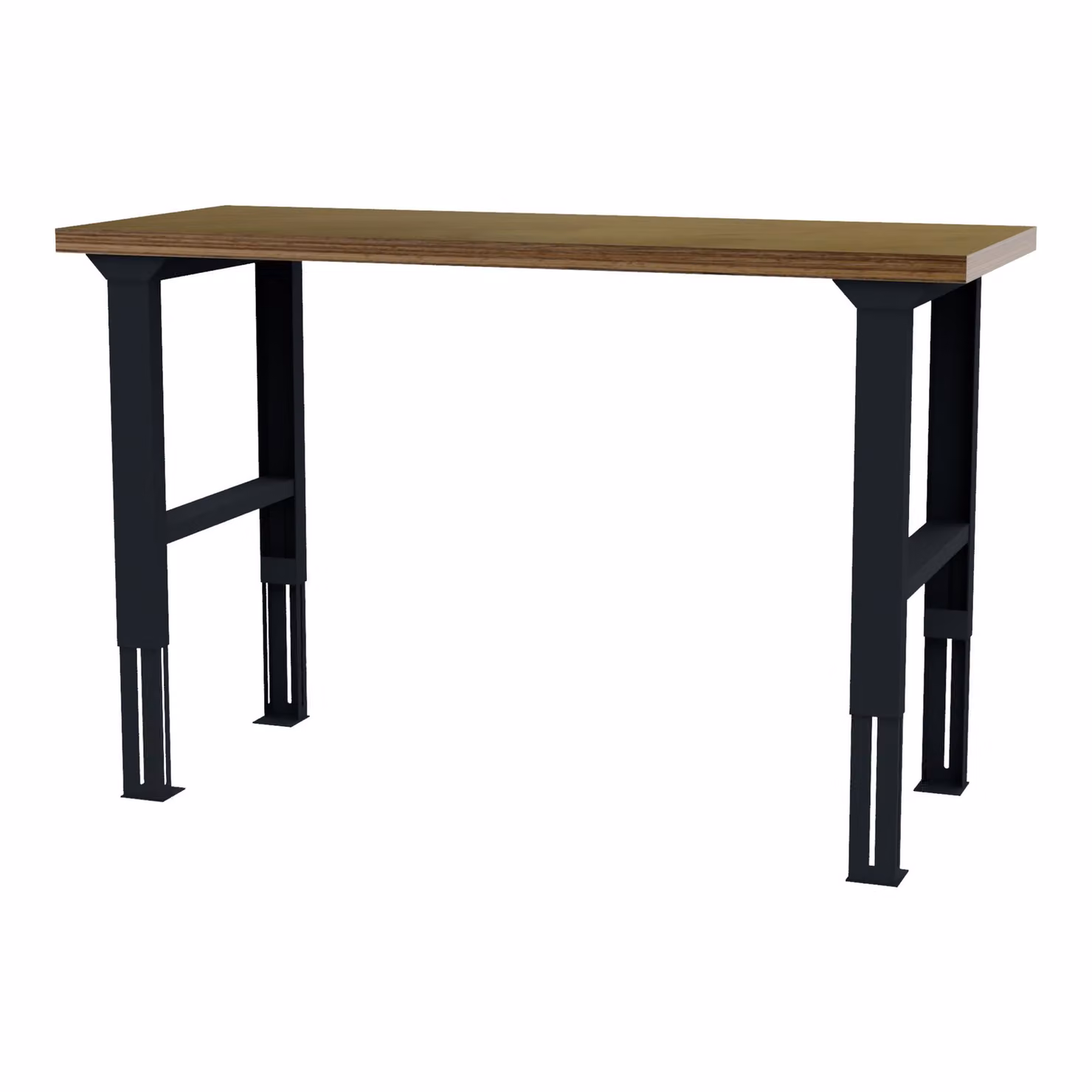 STIER Banco da lavoro regolabile in altezza, 1500x600x760-1060 mm, in acciaio e faggio, verniciato a polvere