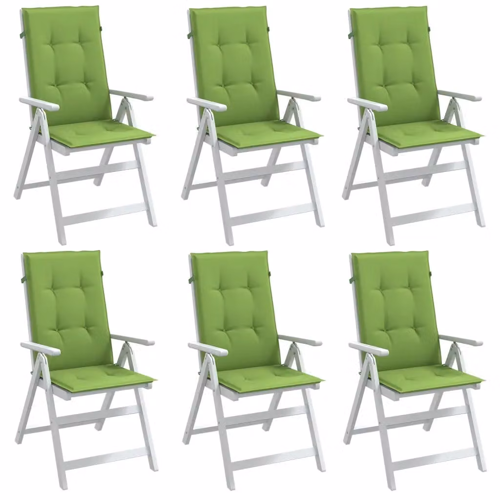 Cuscini per sedia con schienale alto vidaXL in tessuto verde, L 120 cm x P 50 cm x H 4 cm