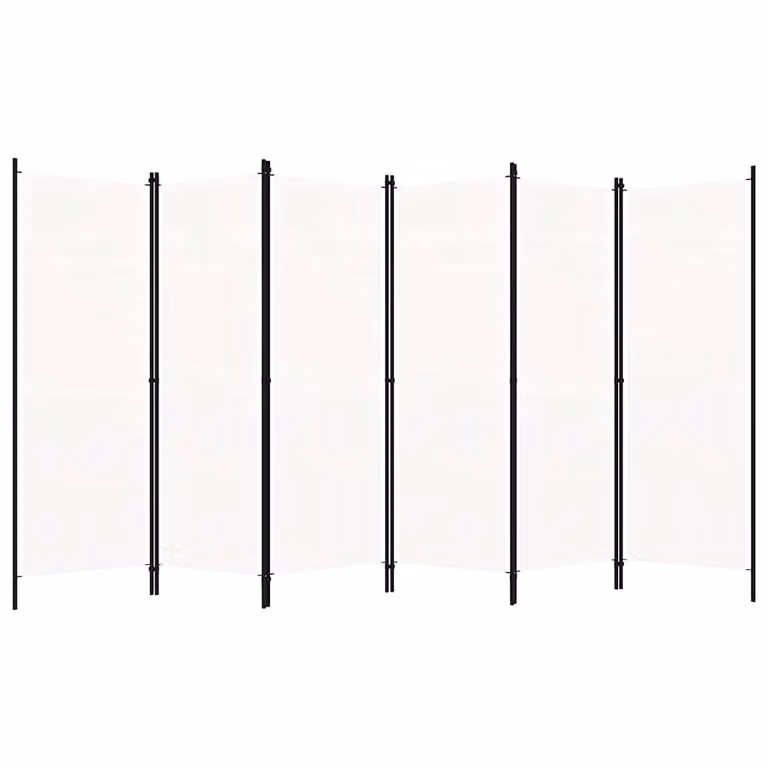 vidaXL Paravento a 6 Pannelli Bianco L: 300 cm, H: 180 cm