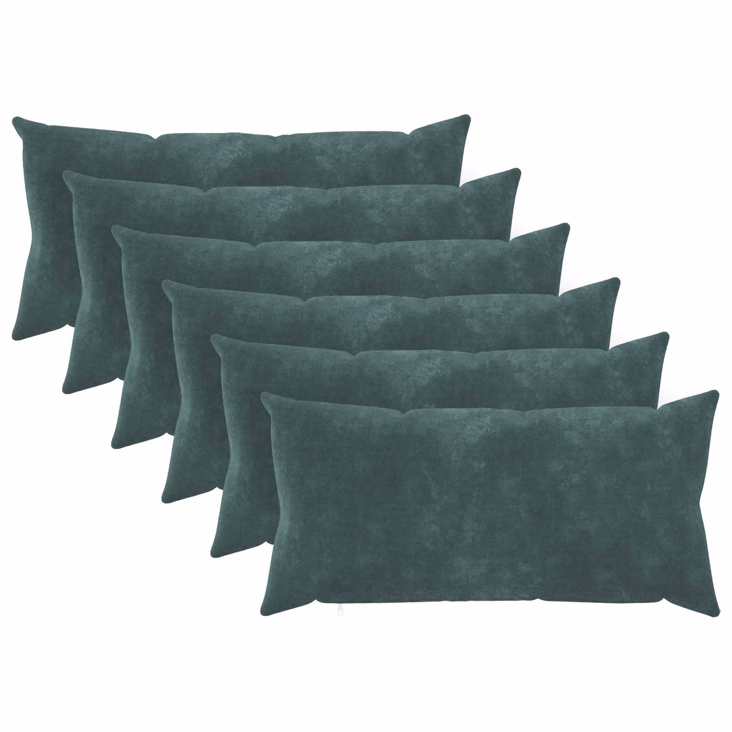 Set di 6 federe vidaXL HEERLEN in microfibra blu petrolio, L 80 cm x P 40 cm