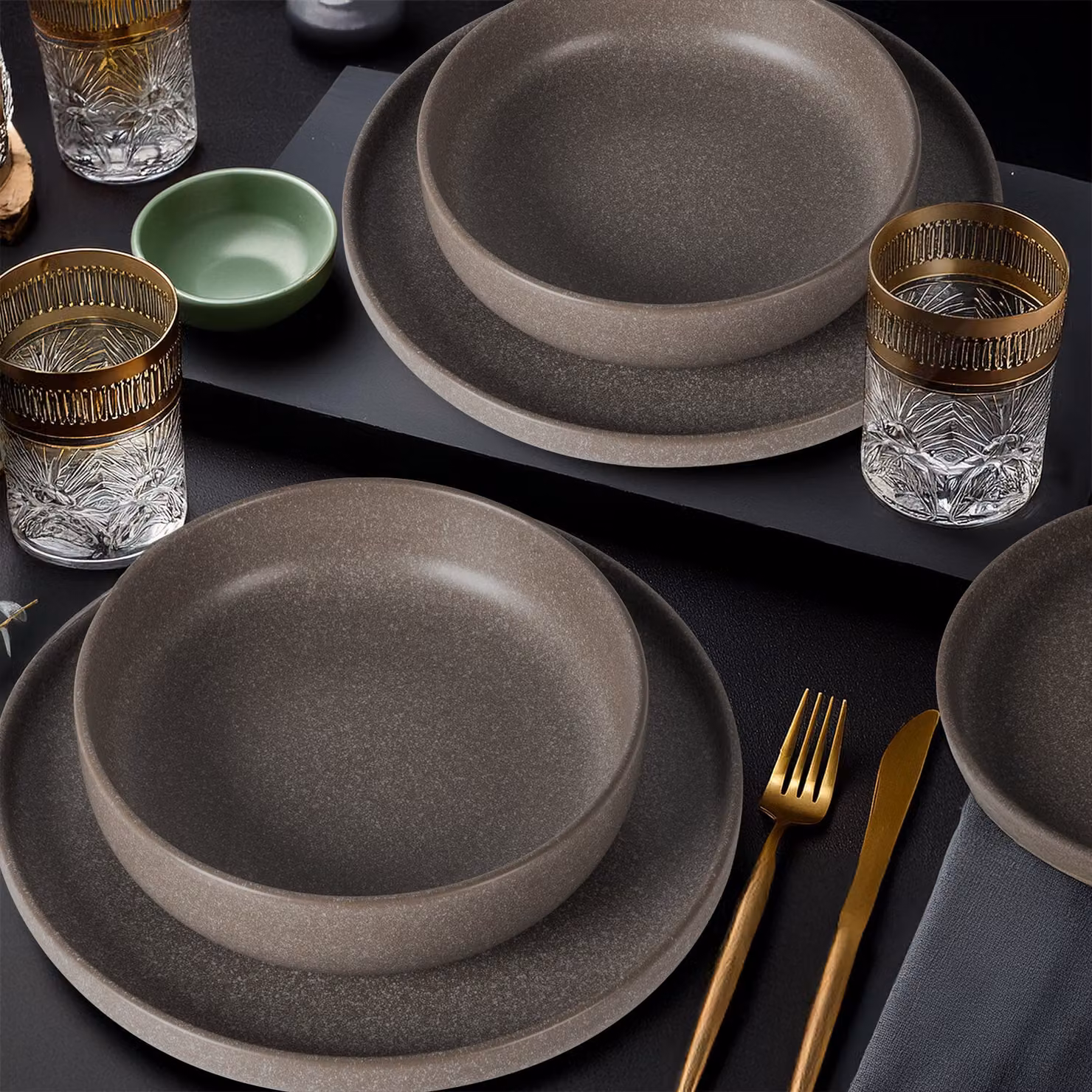 Servizio di piatti Nordica GUSTO CASA in stoneware beige, 18 pezzi – 2