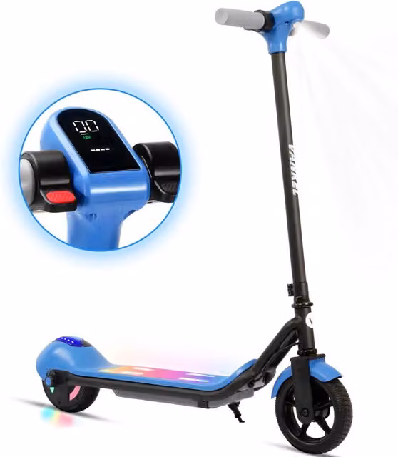 Monopattino Elettrico per Bambini da 6 Anni, 14 km/h, Autonomia 5-8 km, Freno Elettrico, Bluetooth e Luci Colorate