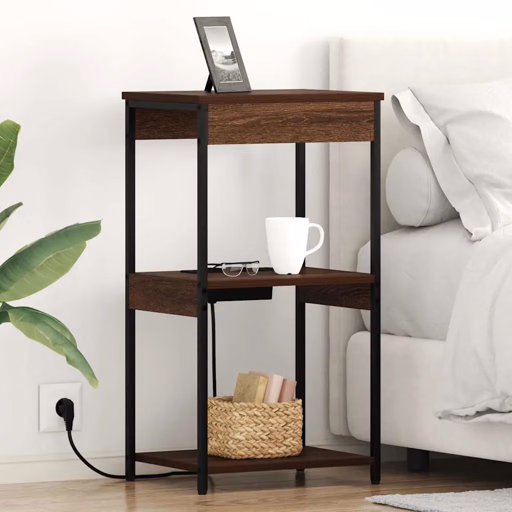 vidaXL Armadio da Notte Moderno Marrone L: 41 cm, P: 31 cm, H: 76 cm