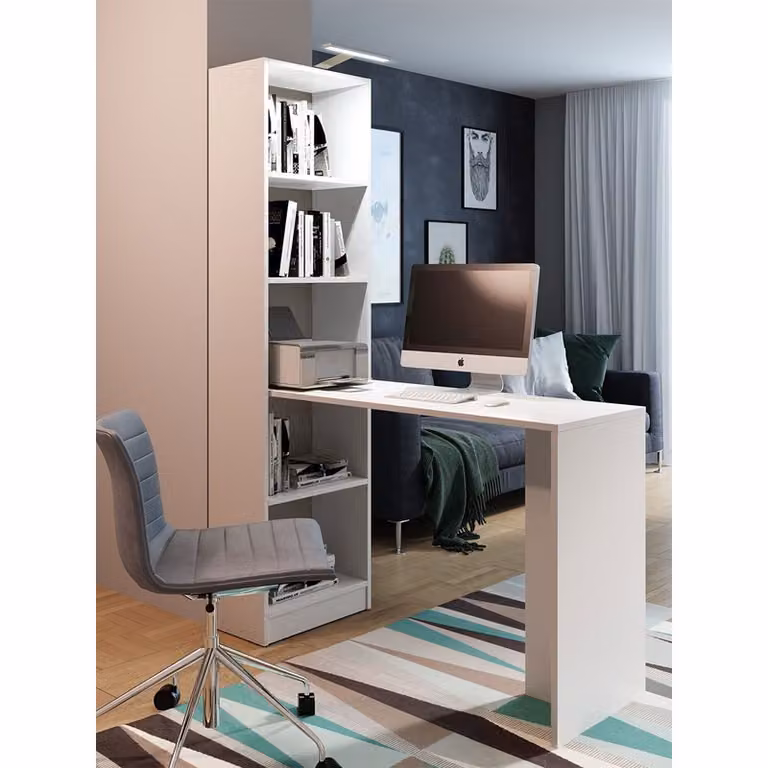 Scrivania universale con illuminazione a LED BROGAN – bianco