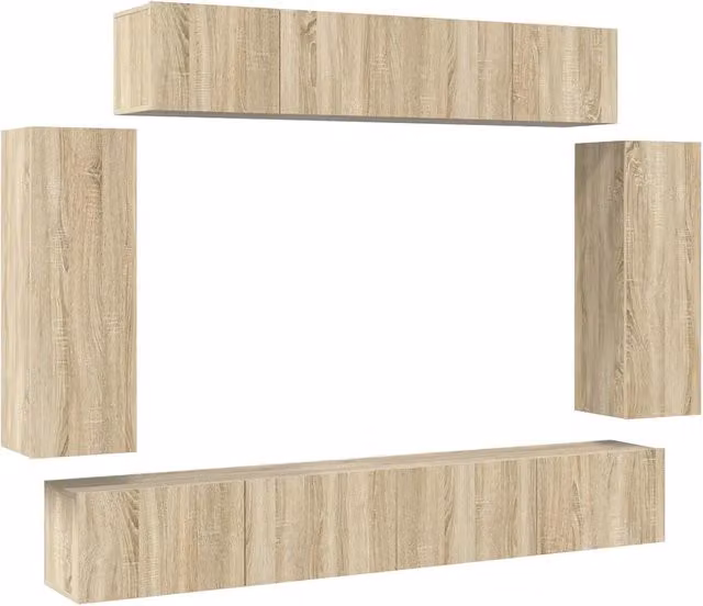 Set di Mobili Porta TV 6 pz | Armadietto TV | Mobile Porta TV Rovere Sonoma in Legno Multistrato
