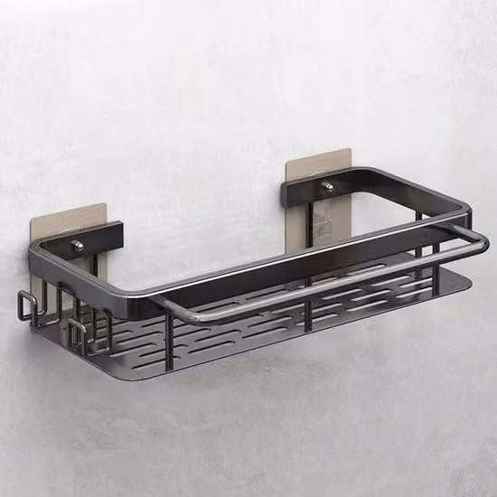 Organizer da cucina con ripiano per stoviglie, senza forature, scaletta da cucina con ganci, cassetti per accessori da cucina, per spugne, spazzole, detergenti, sgocciolatoio nero con portasciugamani e ganci