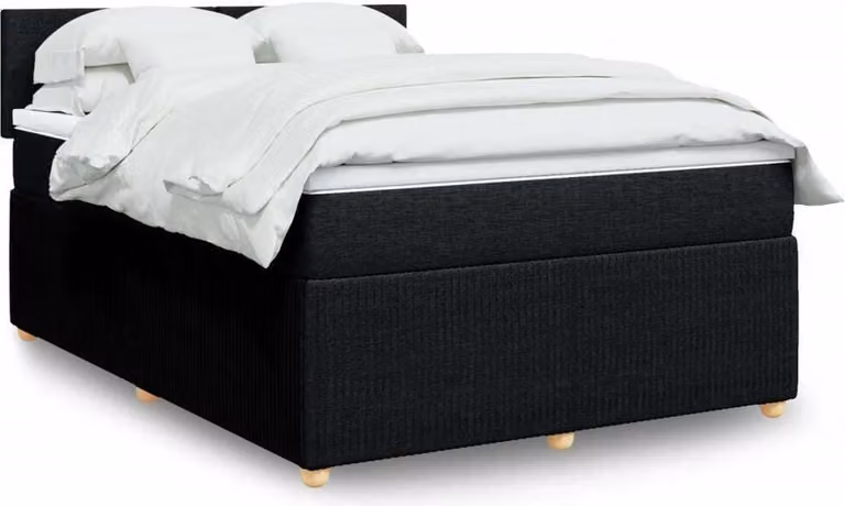 Maison Exclusive - Letto boxspring con materasso nero 160x200 cm Tessuto
