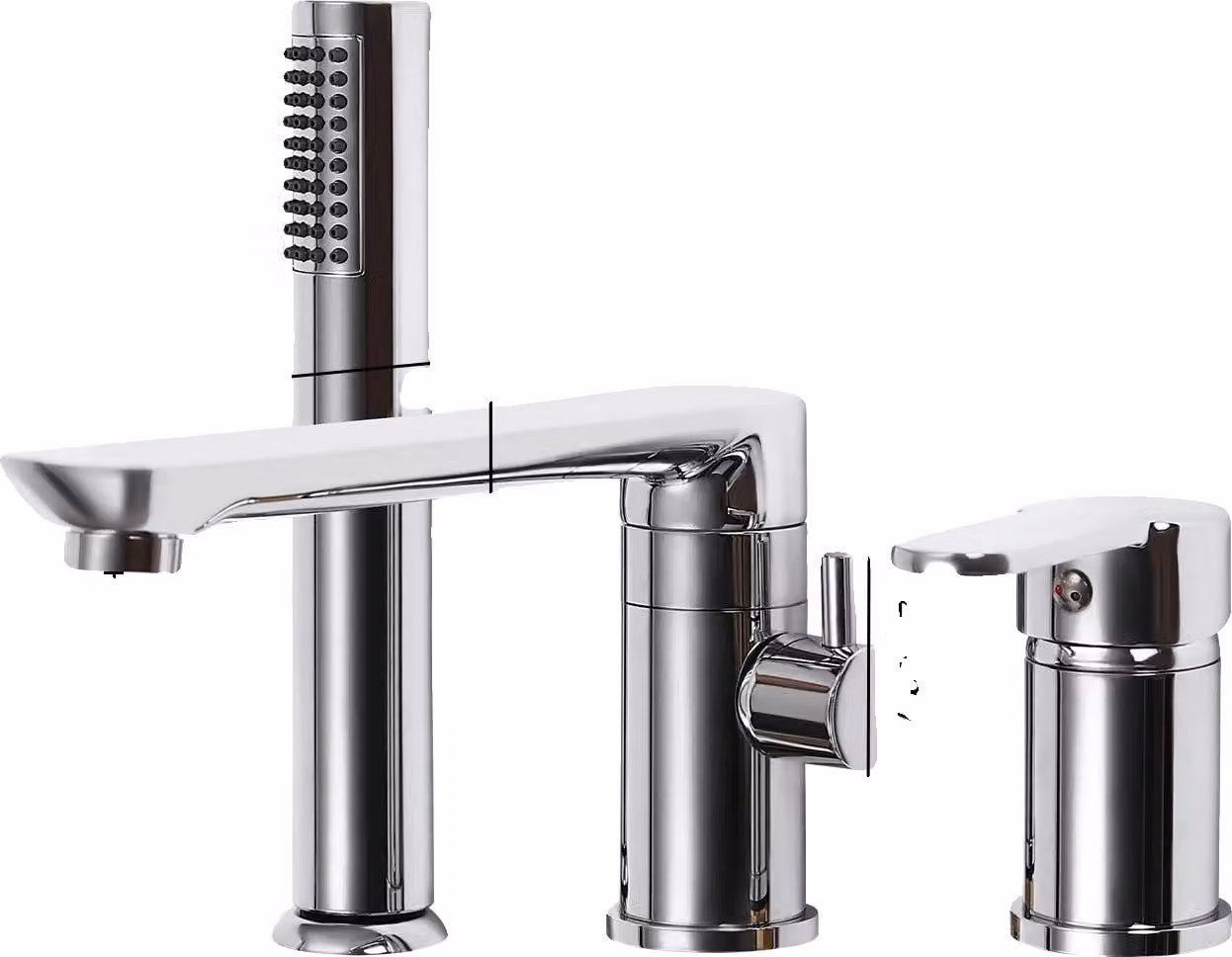 Miscelatore per bagno, bocca girevole a 360°, doccetta inclusa, argento