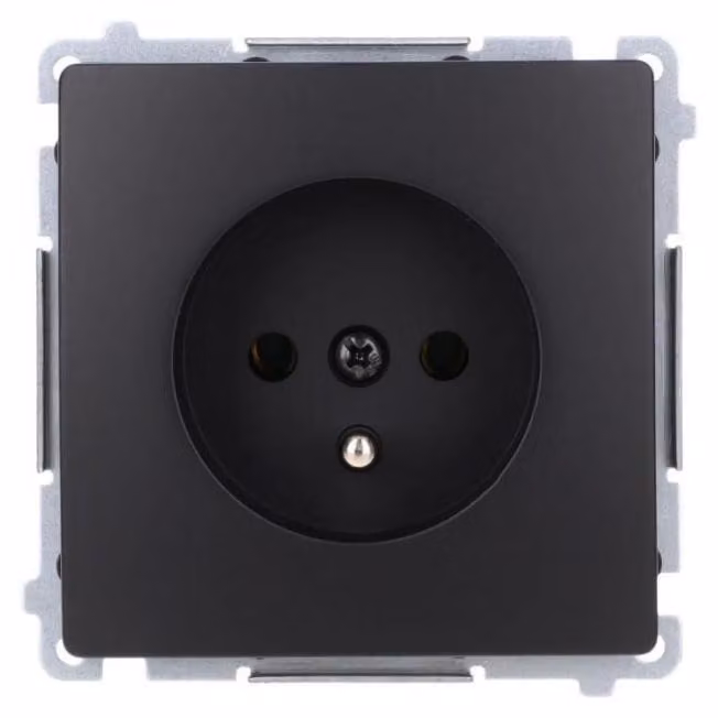 Presa Simon Basic Presa Singola Materiale Nero Ip20 Con Messa A Terra