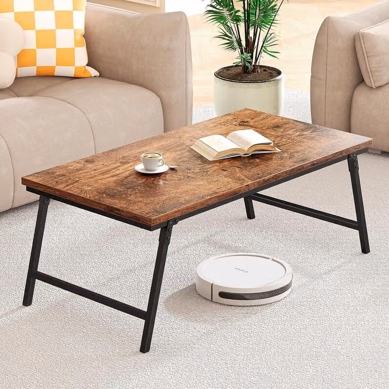 Tavolino pieghevole in legno Tavolo da salotto 105x55x40 cm marrone scuro