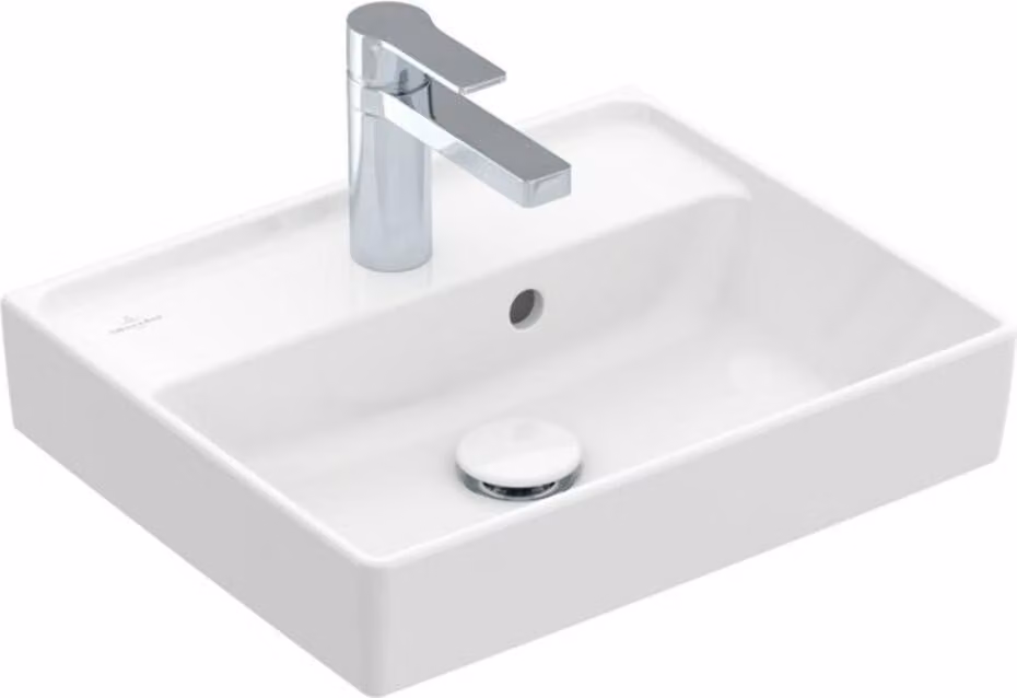 Villeroy & Boch Collaro lave-mains, 1 trou pour robinet, avec trop-plein, non rectifié, 450x370mm, 433445R1, 433445R1