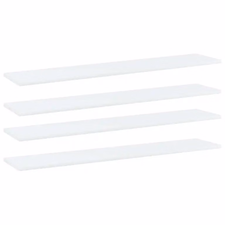 Set di 4 ripiani per libreria vidaXL in legno multistrato bianco, L: 100 cm, P: 20 cm, H: 1,5 cm