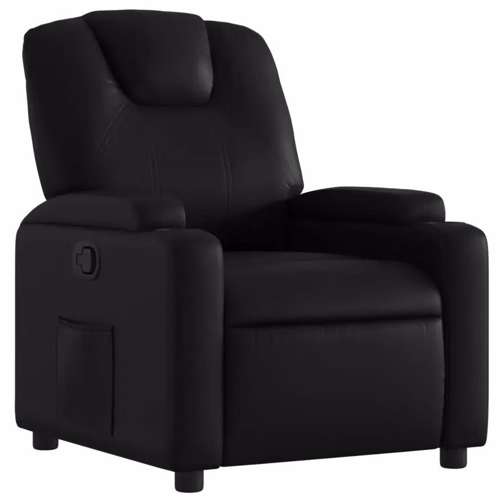 Poltrona reclinabile relax vidaXL in similpelle nera con braccioli e struttura in legno e metallo – 2