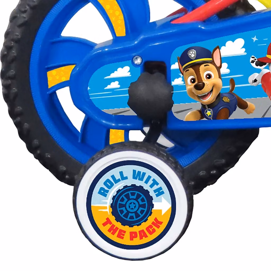 Bicicletta per bambini Paw Patrol da 12 pollici con freno caliper e stabilizzatori in acciaio Hi-Ten, colore rosso – 2