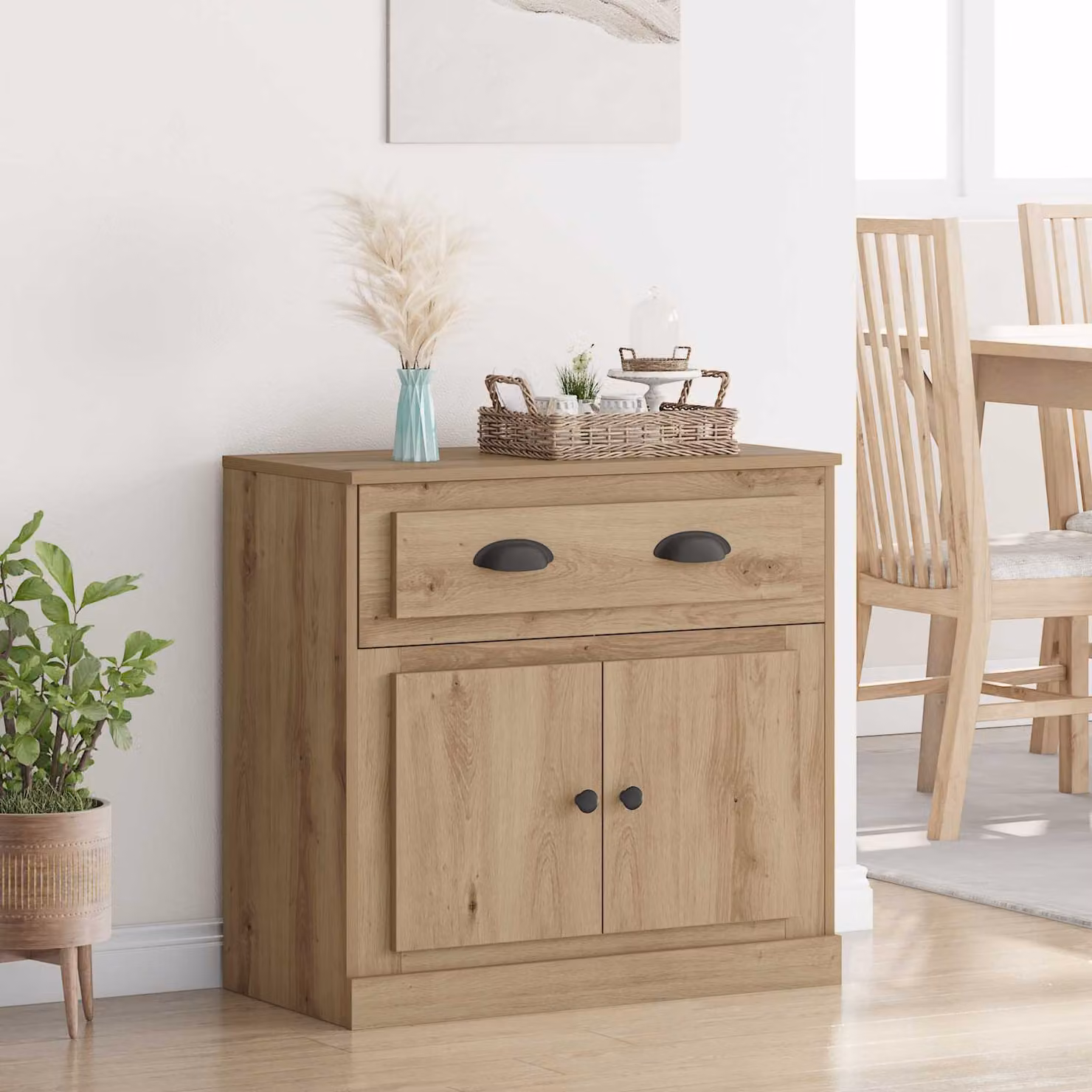 Credenza moderna vidaXL in legno color marrone L: 70 cm, P: 35,5 cm, H: 67,5 cm