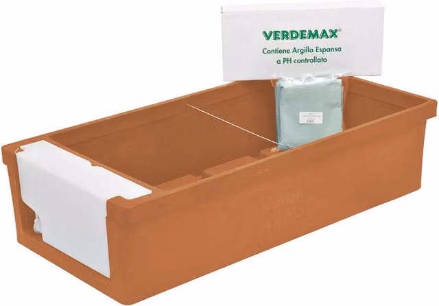 Fioriera Orto Urbano Rama in Terracotta per Giardino, L: 58 cm, P: 115 cm, H: 28 cm