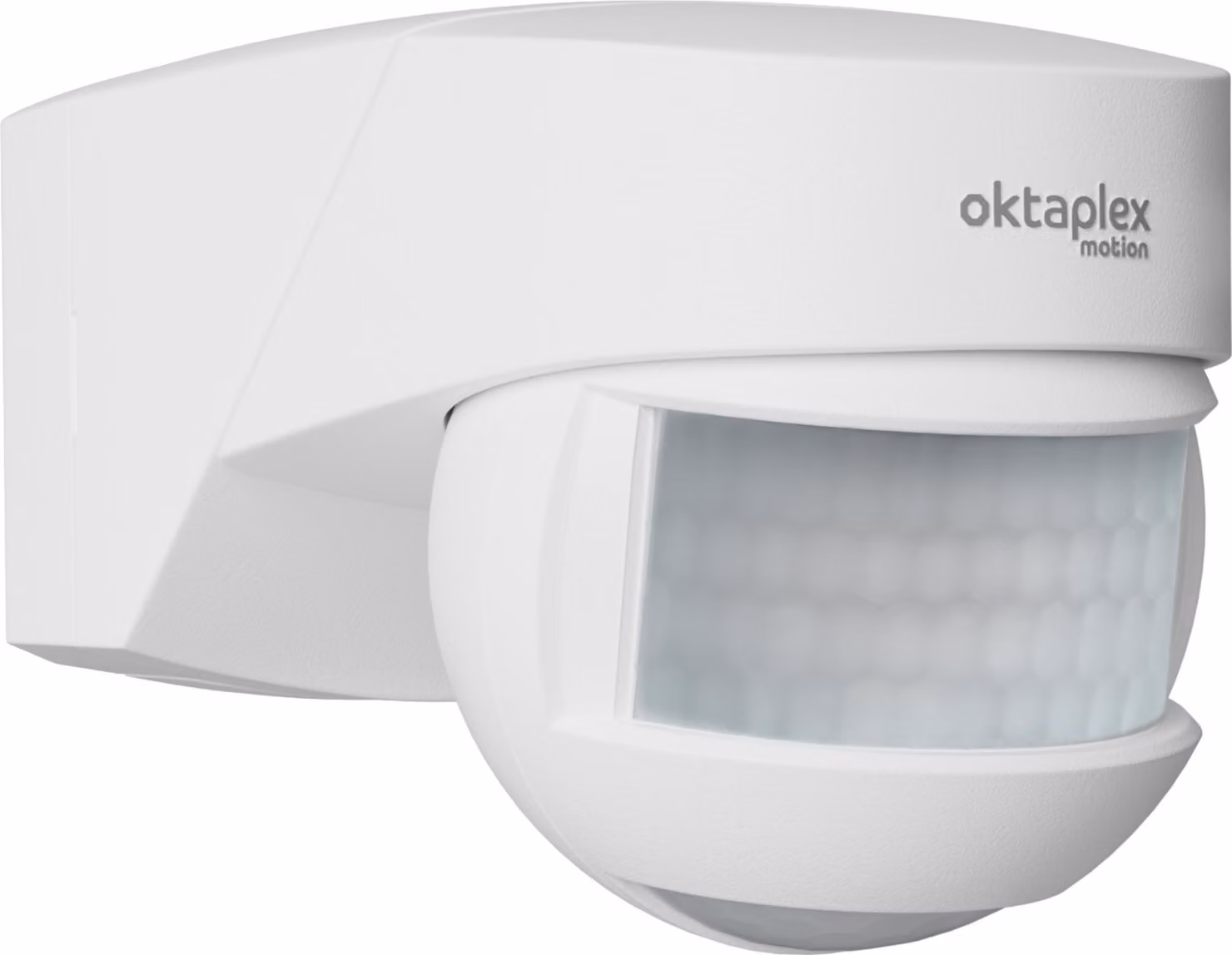 Rilevatore di movimento Oktaplex Lea IP54 con 2 sensori e montaggio ad angolo, bianco