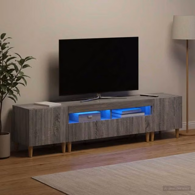 Mobile TV LED a 3 pezzi ARNHEM 3 pz Sonoma grigio 3416604
