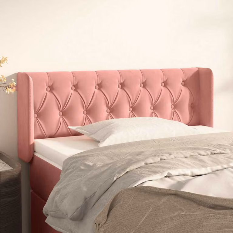 Testiera ad orecchio vidaXL in velluto rosa L: 103 cm, P: 16 cm, H: 78-88 cm